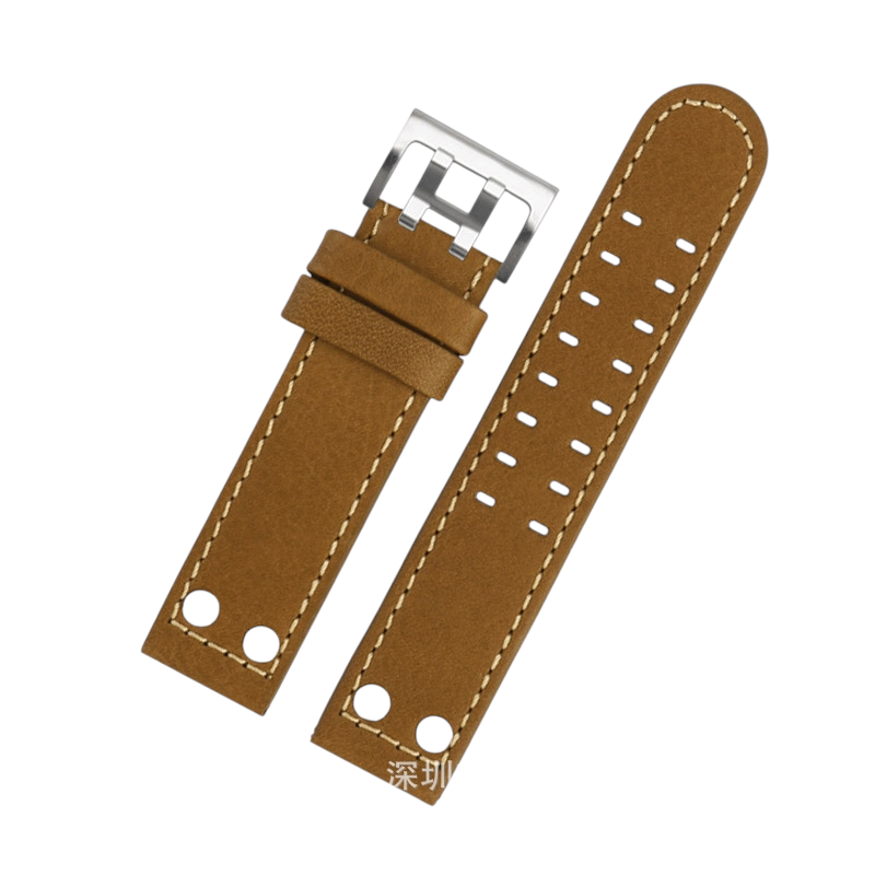 White Smoke Replacement Strap for Hamilton Khaki Aviation - Khaki Field Series - Artisan Italian Full-Grain Leather - Aethelgard Atelier