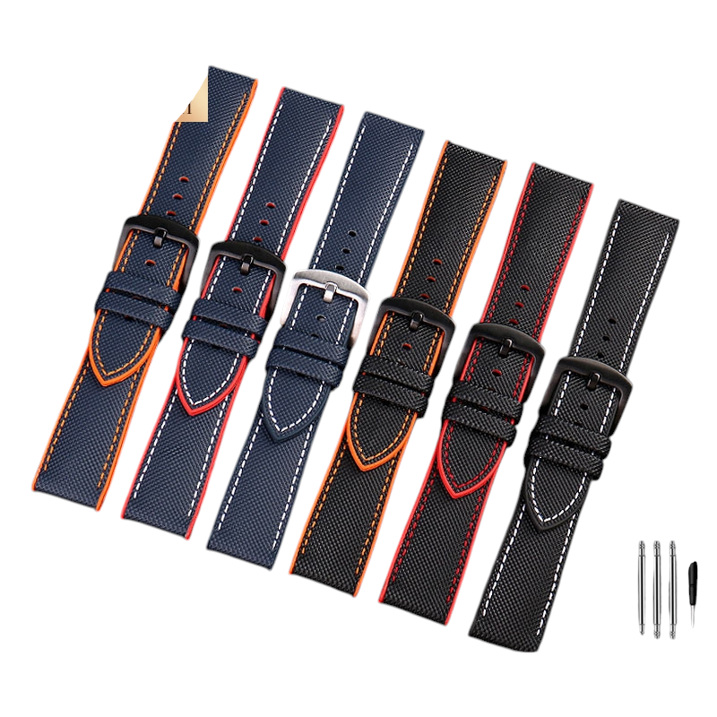 White Smoke Replacement Strap for Universal Tissot-Mido-Omega-Seiko Modern Sports - Tactical Nylon and Rubber Performance Hybrid - Aethelgard